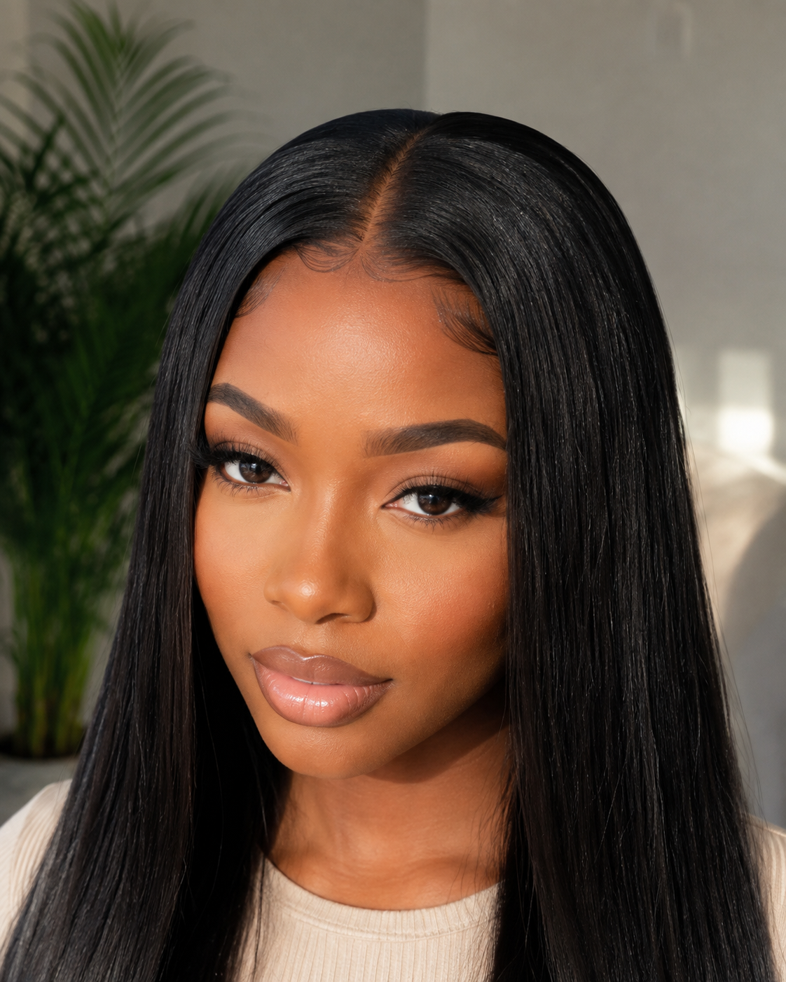 Glueless 11×6 HD Lace 42-Inch Natural Black Straight Wig · New38