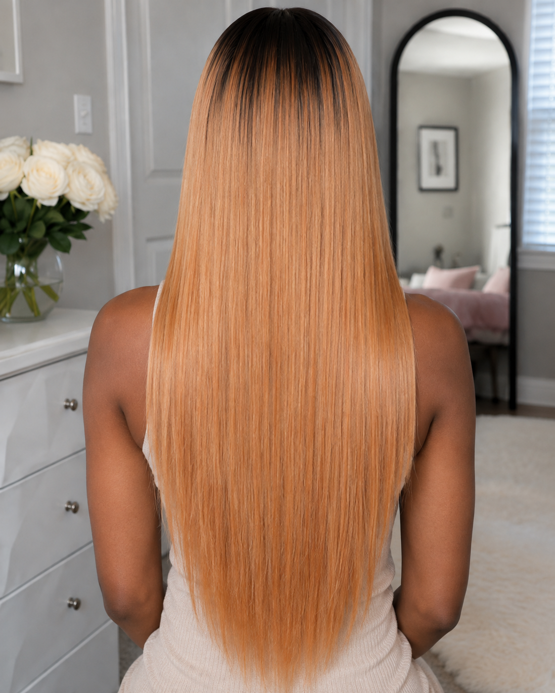 Glueless 11×6 HD Lace Golden Ombre Straight Wig · New48