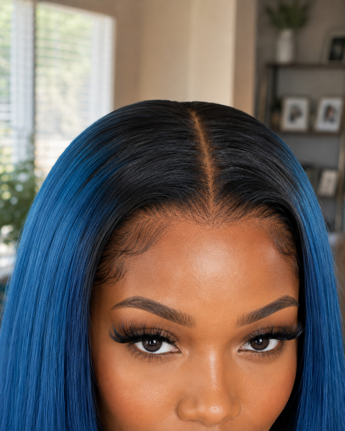 Glueless 11×6 HD Lace Blue Ombre Straight Wig · New53