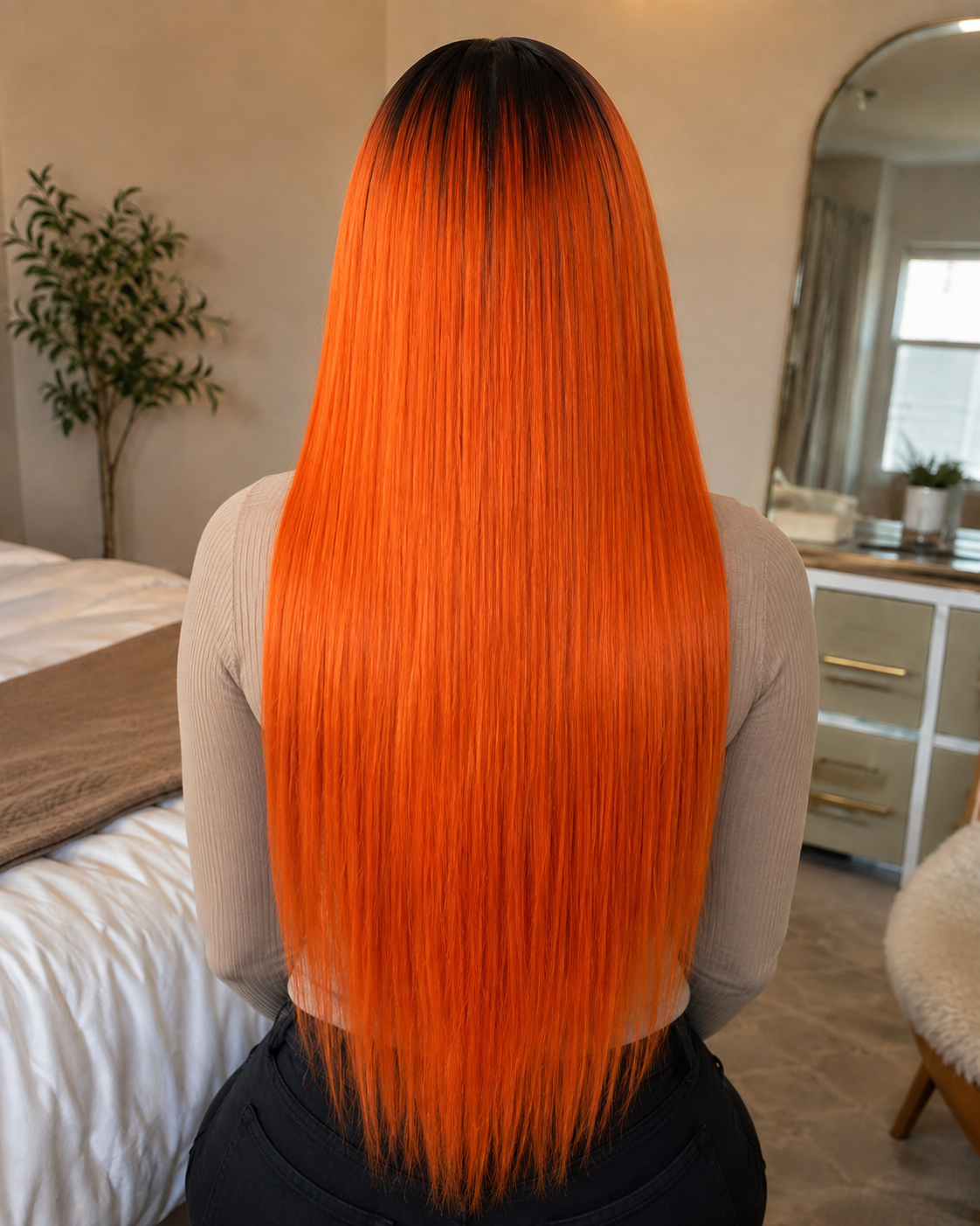 Glueless 11×6 HD Lace Copper Ombre Straight Wig · New52