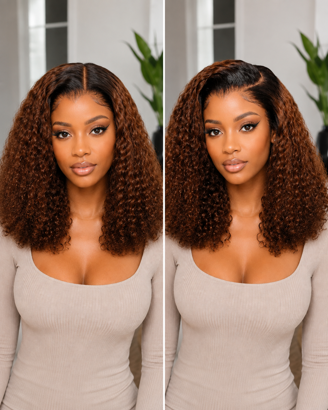 13×6 HD Lace Brown Ombre Curly Wig · New28