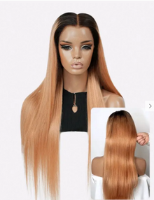 Glueless 11×6 HD Lace Golden Ombre Straight Wig · New48