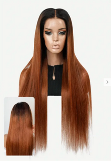 Glueless 11×6 HD Lace Caramel Ombre Straight Wig · New46